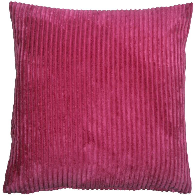 Wide Wale Corduroy 18x18 Throw Pillow with Polyfill Insert, Magenta Pink - Accent - 18" x 18" - Polyester - Magenta Pink - Single