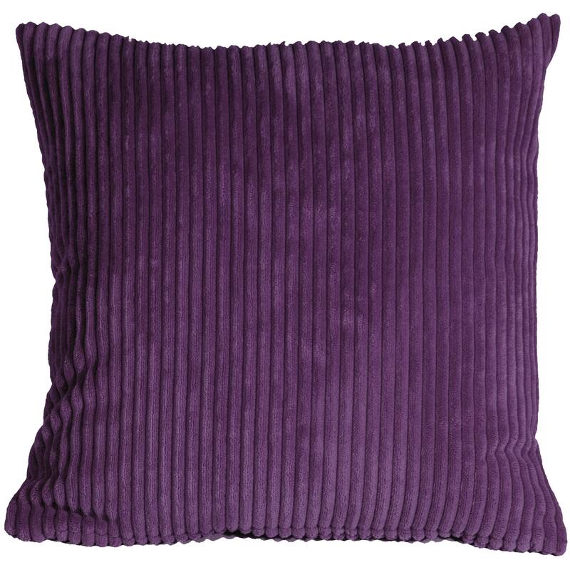 Wide Wale Corduroy 18x18 Throw Pillow with Polyfill Insert, Purple