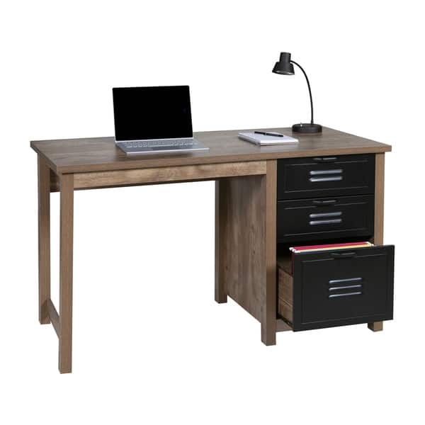 Shop Norwood Range 3 Drawer Writing Desk Wood Black Metal