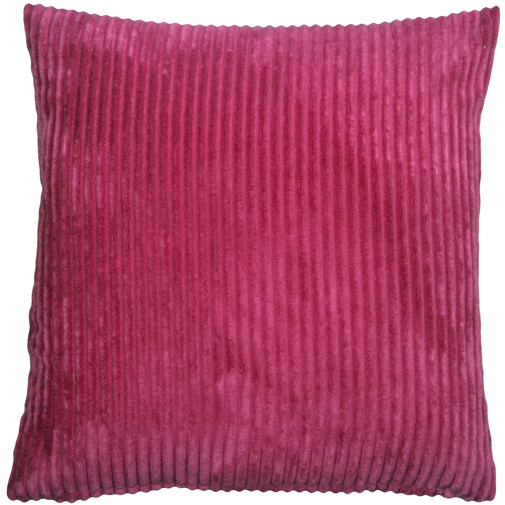 Wide Wale Corduroy 22x22 Throw Pillow with Polyfill Insert, Magenta Pink