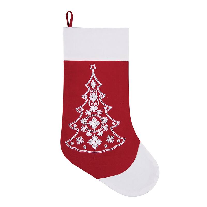 Lapland Embroidered Christmas Stocking - lapland tree christmas stocking