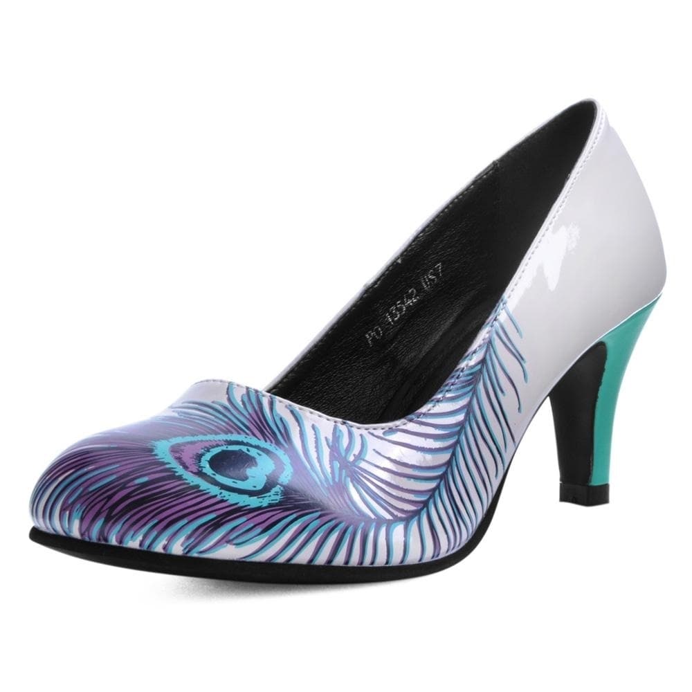 T.U.K. Shoes Womens Heels, Peacock feather anti-pop heel Overstock - 22639163