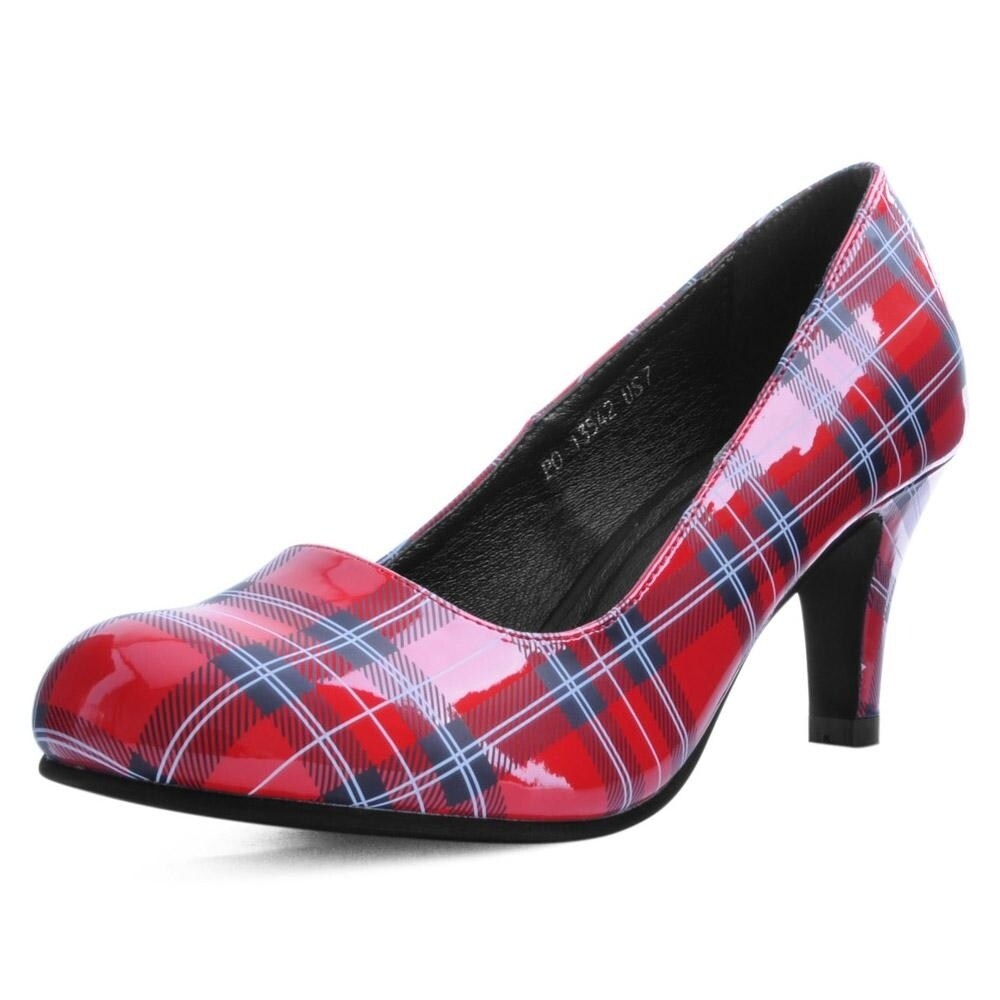 plaid heel shoes