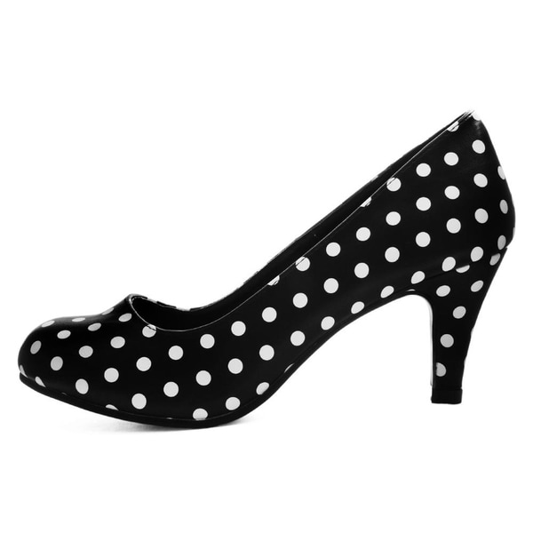 black and white polka dot flats