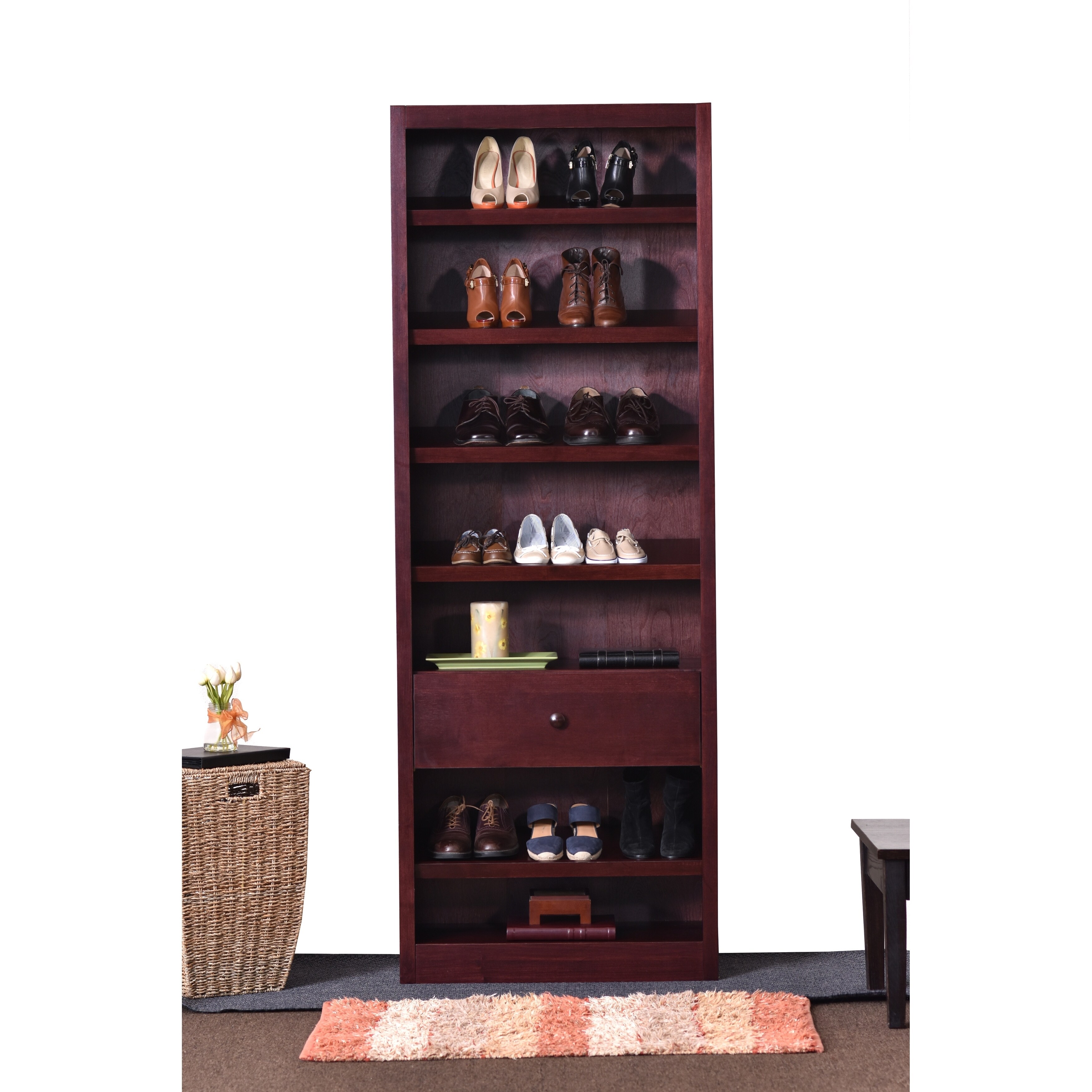 Shop Black Friday Deals On Concepts In Wood Shoe Rack With Drawer 30 Wide Overstock 22639257