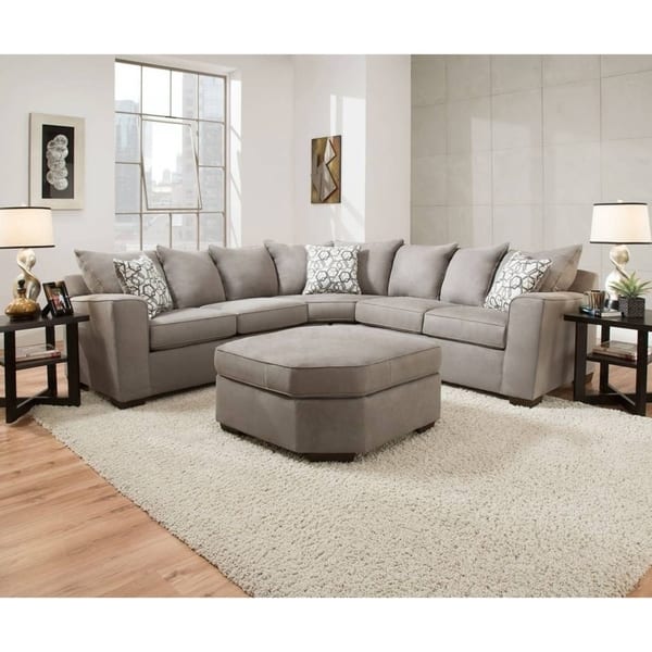 Scatter Back Modern Sectional Sofa W/Oversized Back Pillows