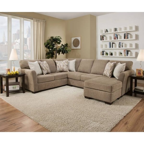 Shop Simmons Upholstery Pacific Mocha Sectional On Sale