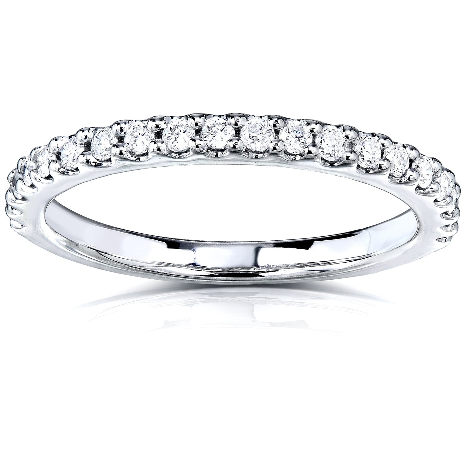 1//2 Carat 14K Solid White /& Yellow Gold Eternity Solitaire Engagement Ring 2mm