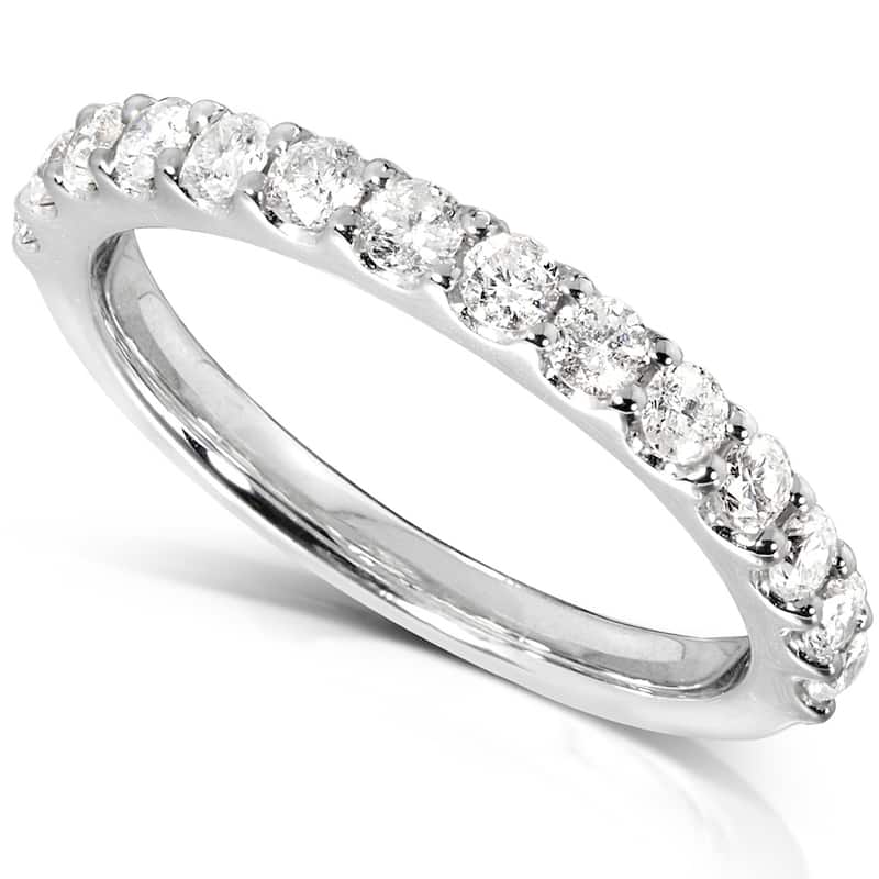 Kobelli 0.50 Carats Lab Grown Diamond 14k Solid Gold 2mm Half Eternity Loren Wedding Ring (DEF/VS)