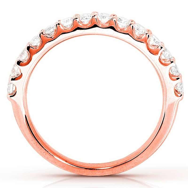 Kobelli 0.50 Carats Lab Grown Diamond 14k Solid Gold 2mm Half Eternity Loren Wedding Ring (DEF/VS)