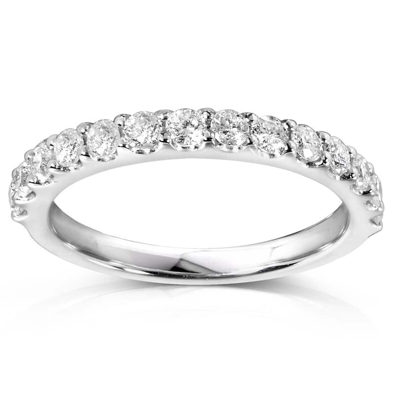 Kobelli 0.50 Carats Lab Grown Diamond 14k Solid Gold 2mm Half Eternity Loren Wedding Ring (DEF/VS)
