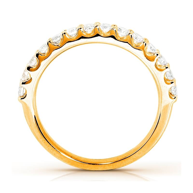 Kobelli 0.50 Carats Lab Grown Diamond 14k Solid Gold 2mm Half Eternity Loren Wedding Ring (DEF/VS)