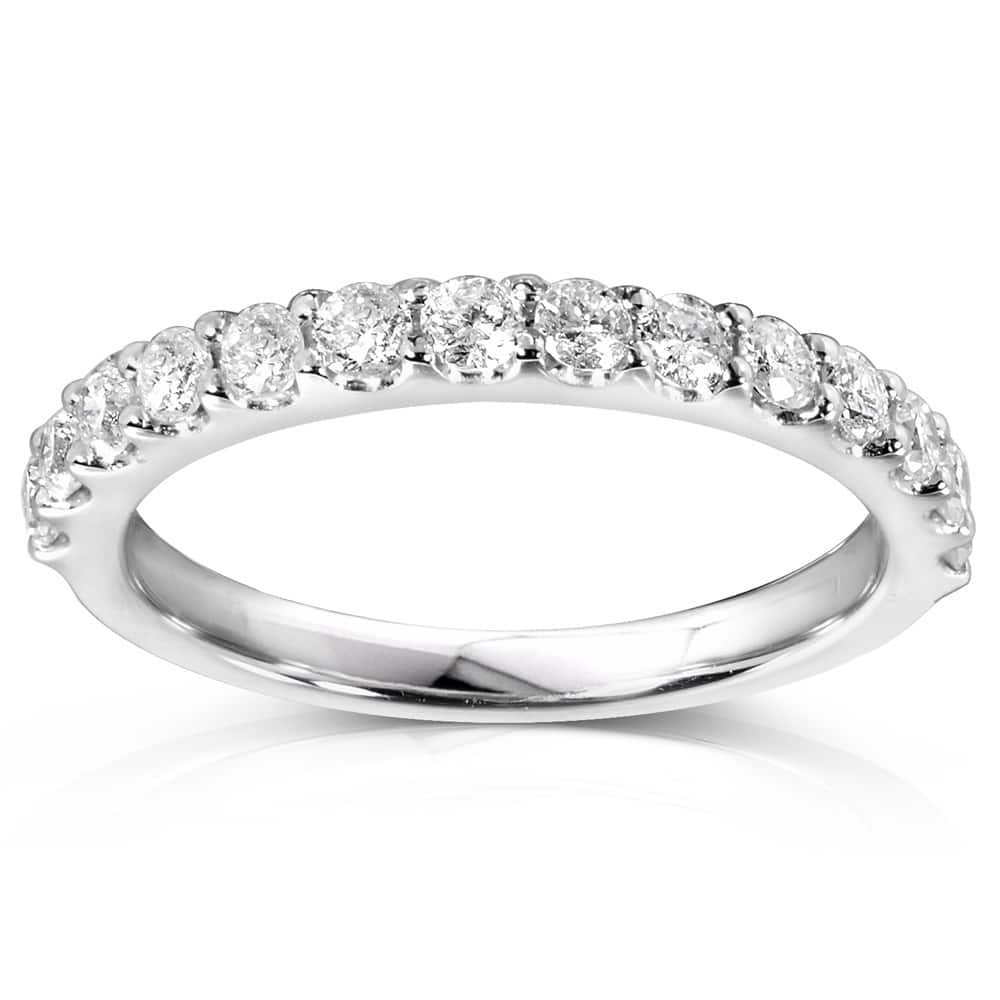 Kobelli 0.50 Carats Lab Grown Diamond 14k Solid Gold 2mm Half Eternity Loren Wedding Ring (DEF/VS)