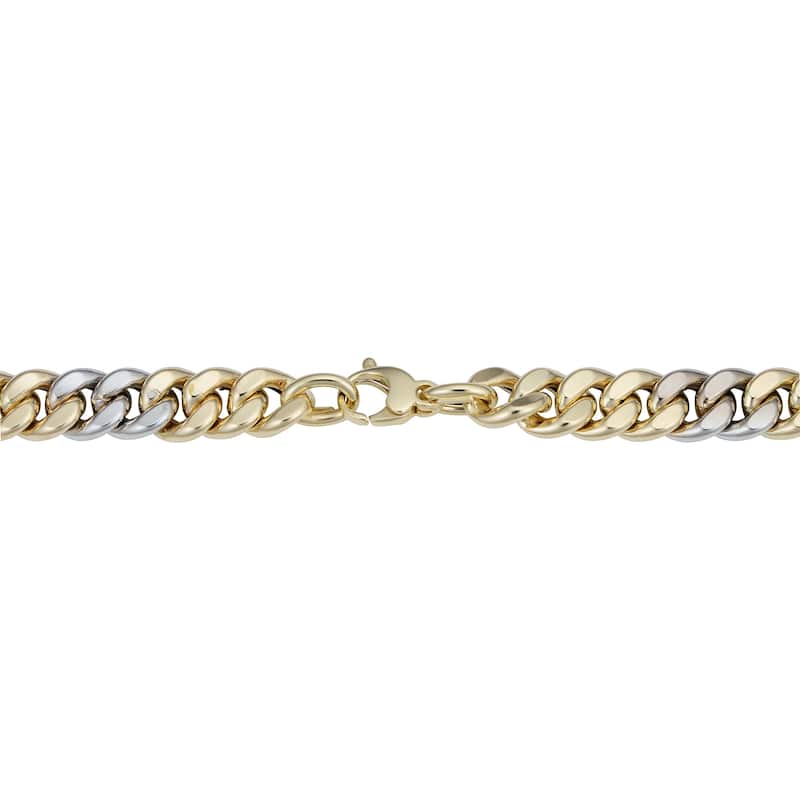Fremada Italian 14k Two-tone Gold 8.9 millimeters Curb Link Necklace (22 inches)