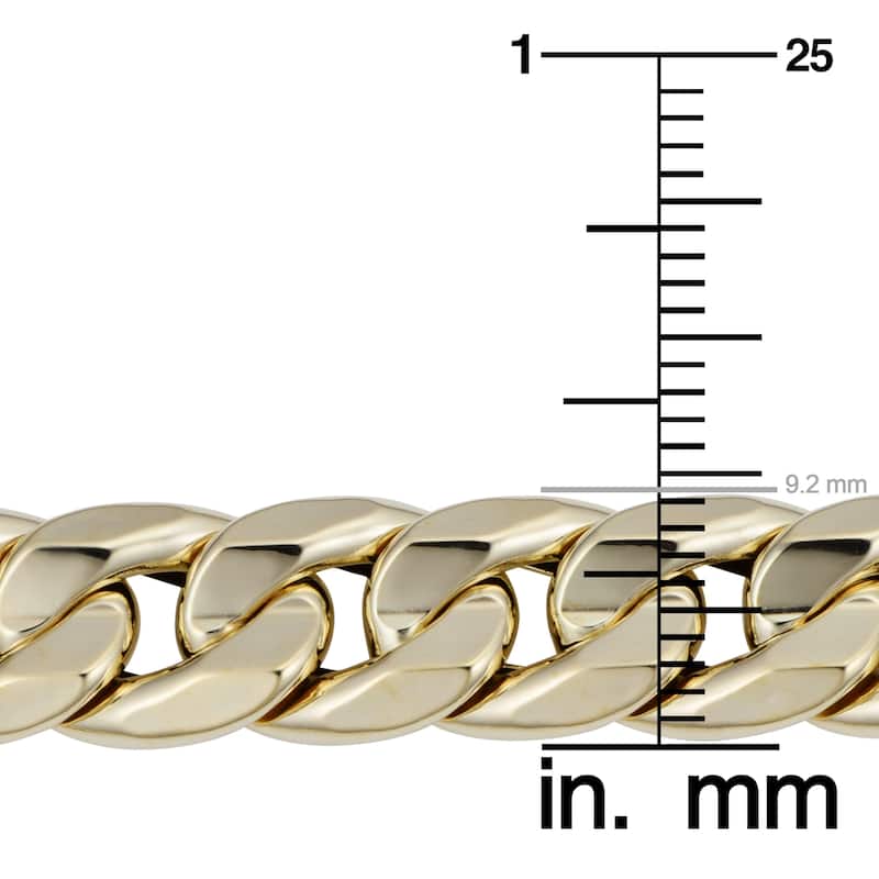 Fremada Italian Men's 14k Yellow Gold 9.4 millimeters Cuban Curb Link Necklace (22 inches)