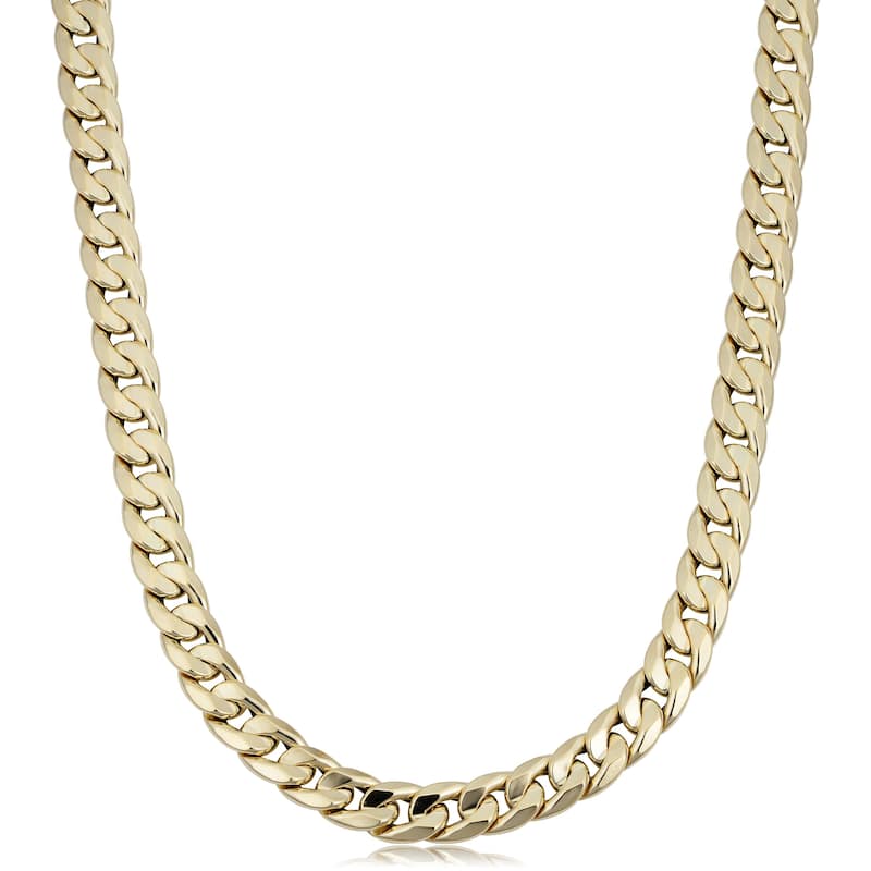 Fremada Italian Men's 14k Yellow Gold 9.4 millimeters Cuban Curb Link Necklace (22 inches)