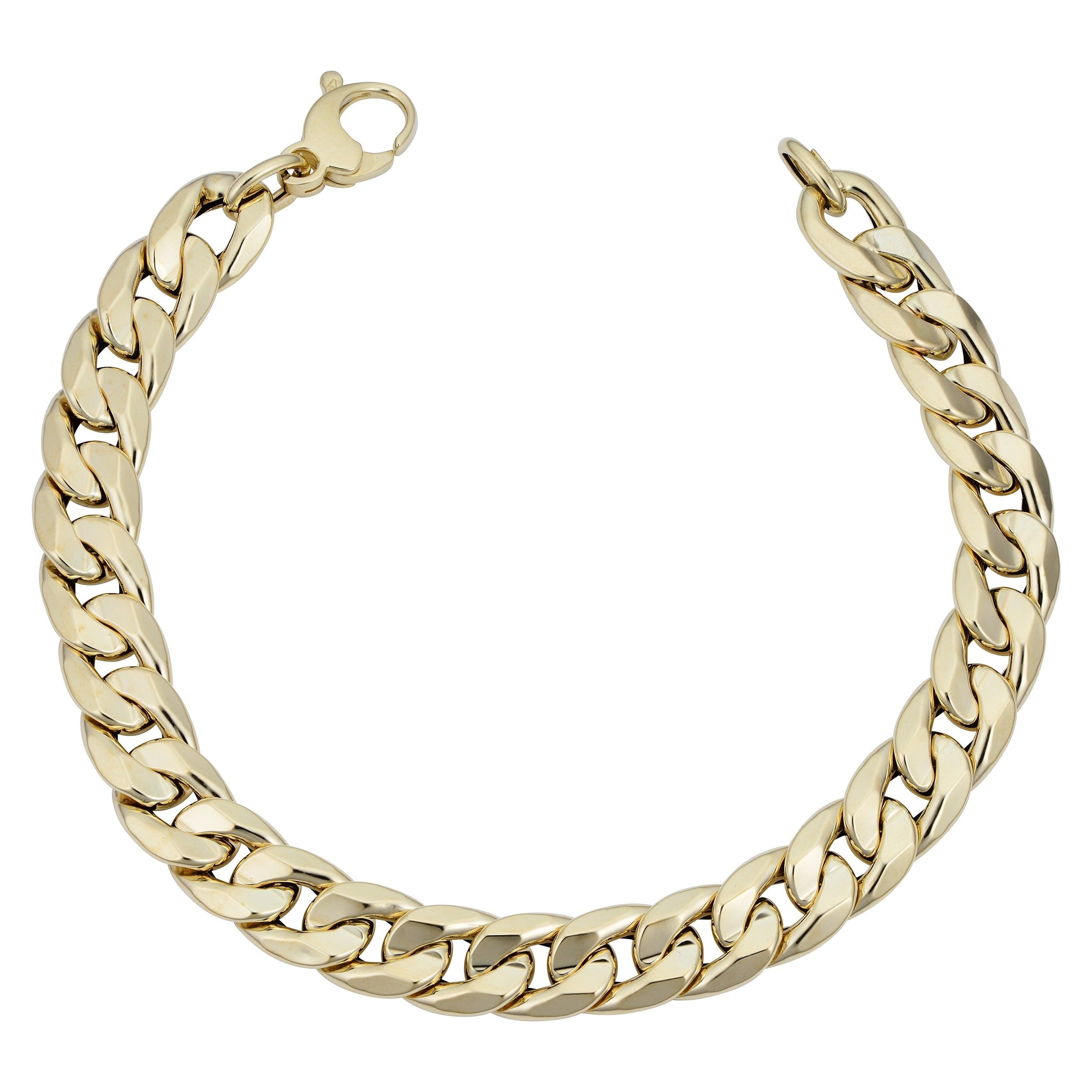 Au Naturale Italian 14k Yellow Gold 9.4 millimeters Cuban Curb Link Bracelet (8.5 inches)