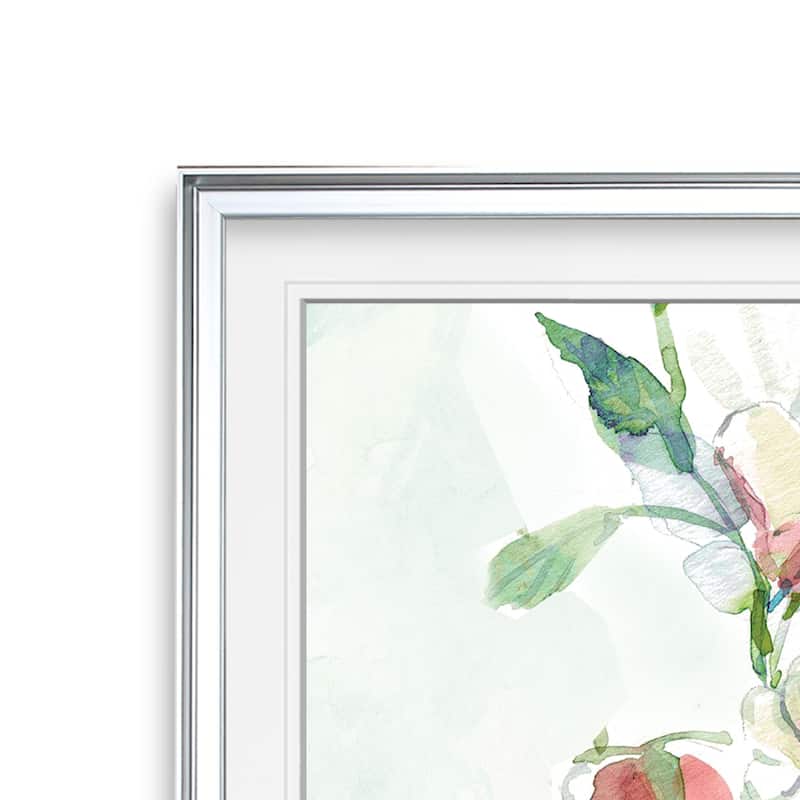 Hummingbird II -Custom Framed Print - blue, white, grey, yellow, green, silver, gold