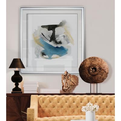 Artesian Spring III -Custom Framed Print - blue, white, grey, yellow, green, silver, gold