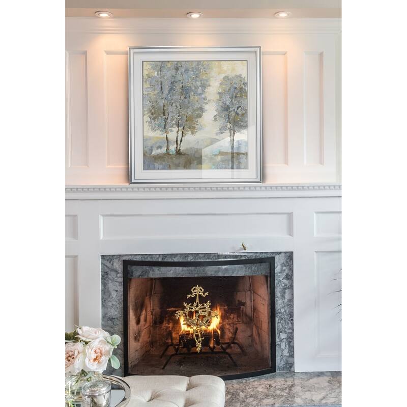 Soft Sentinel II -Custom Framed Print - blue, white, grey, yellow, green, silver, gold