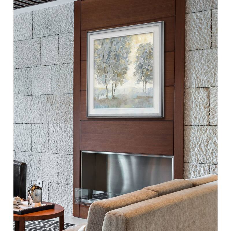Soft Sentinel II -Custom Framed Print - blue, white, grey, yellow, green, silver, gold