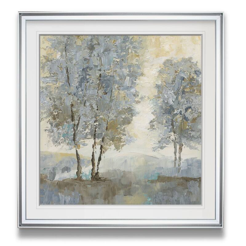 Soft Sentinel II -Custom Framed Print - blue, white, grey, yellow, green, silver, gold