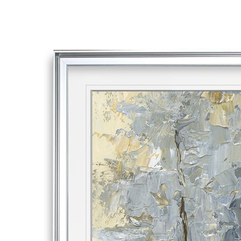 Soft Sentinel II -Custom Framed Print - blue, white, grey, yellow, green, silver, gold