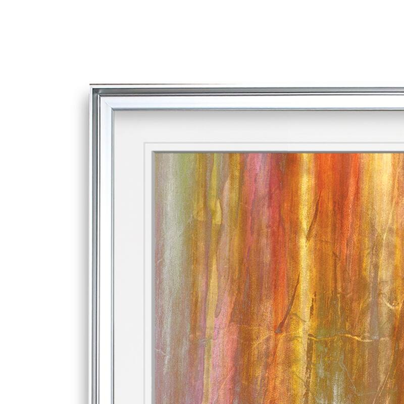 Mislead I -Custom Framed Print - blue, white, grey, yellow, green, silver, gold