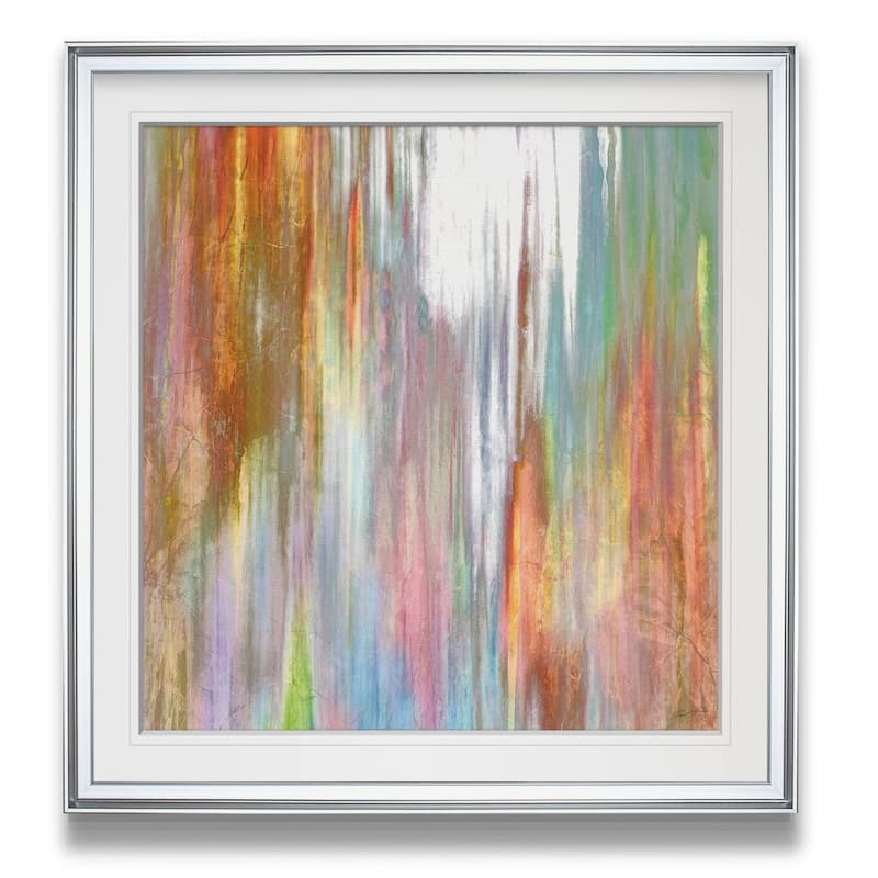 Mislead I -Custom Framed Print - blue, white, grey, yellow, green, silver, gold
