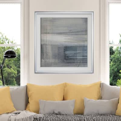 "Weathered III" Custom-framed Print - blue, white, grey, yellow, green, silver, gold