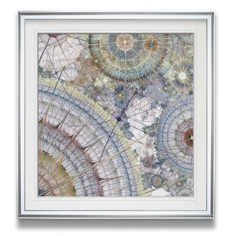 Clockworks II -Custom Framed Print - blue, white, grey, yellow, green, silver, gold
