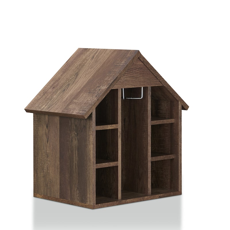 Bude Farmhouse Oak Tabletop 6-bottle Wine Rack by Furniture of America