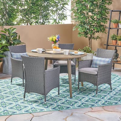 Biella Outdoor 5 Piece Wood and Wicker Dining Set by Christopher Knight Home