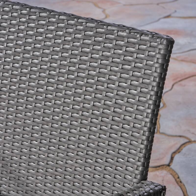 Arezzo Outdoor 3 Piece Wood and Wicker Bistro Set by Christopher Knight Home
