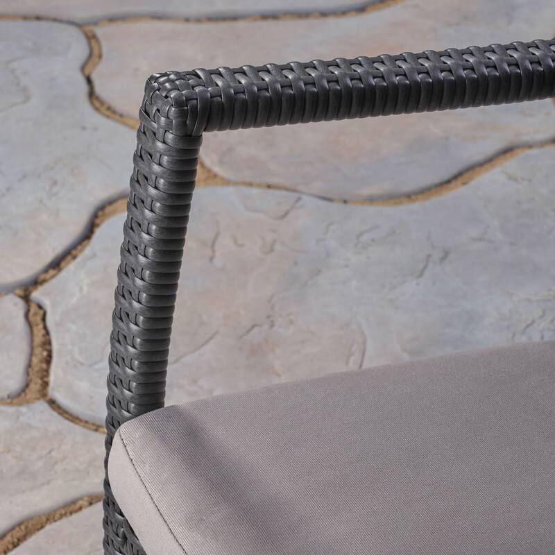 Arezzo Outdoor 3 Piece Wood and Wicker Bistro Set by Christopher Knight Home