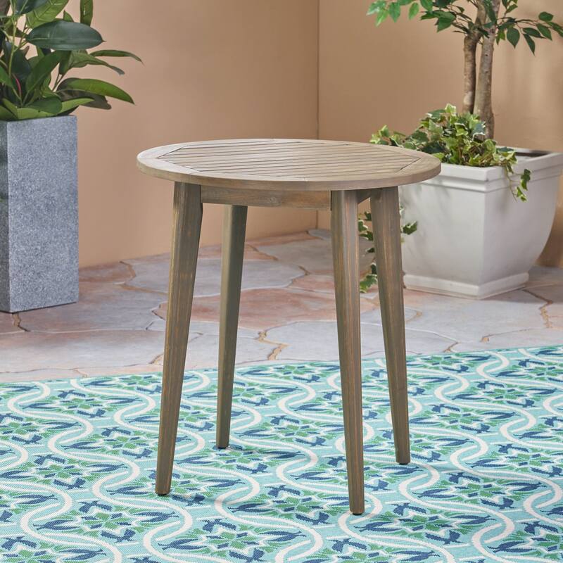 Arezzo Outdoor 3 Piece Wood and Wicker Bistro Set by Christopher Knight Home