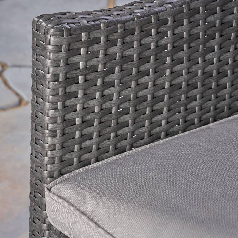 Vermont Outdoor 7 Piece Wood and Wicker Dining Set