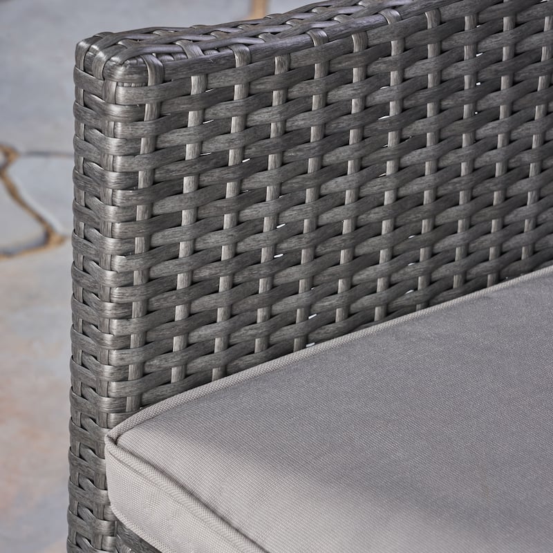 Torrence Outdoor 5 Piece Wood and Wicker Dining Set