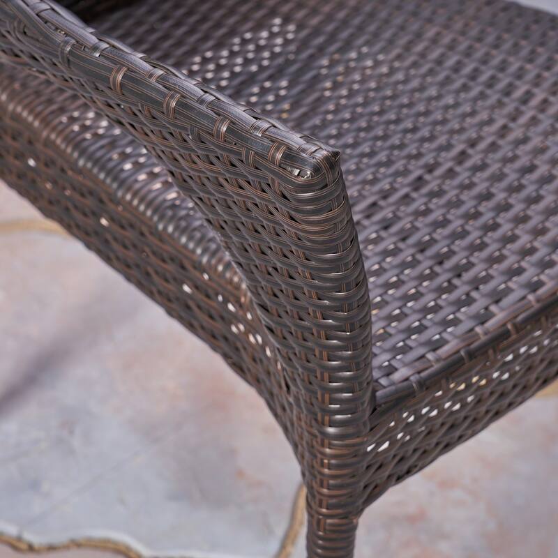 Louisa Outdoor 3 Piece Wood and Wicker Bistro Set by Christopher Knight Home