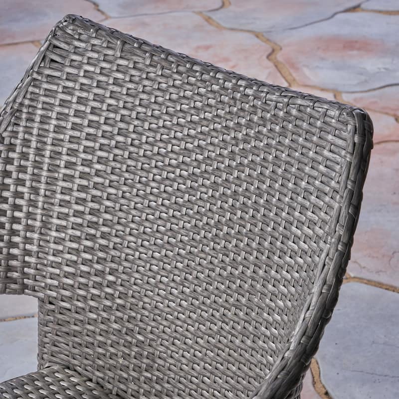 Louisa Outdoor 3 Piece Wood and Wicker Bistro Set by Christopher Knight Home