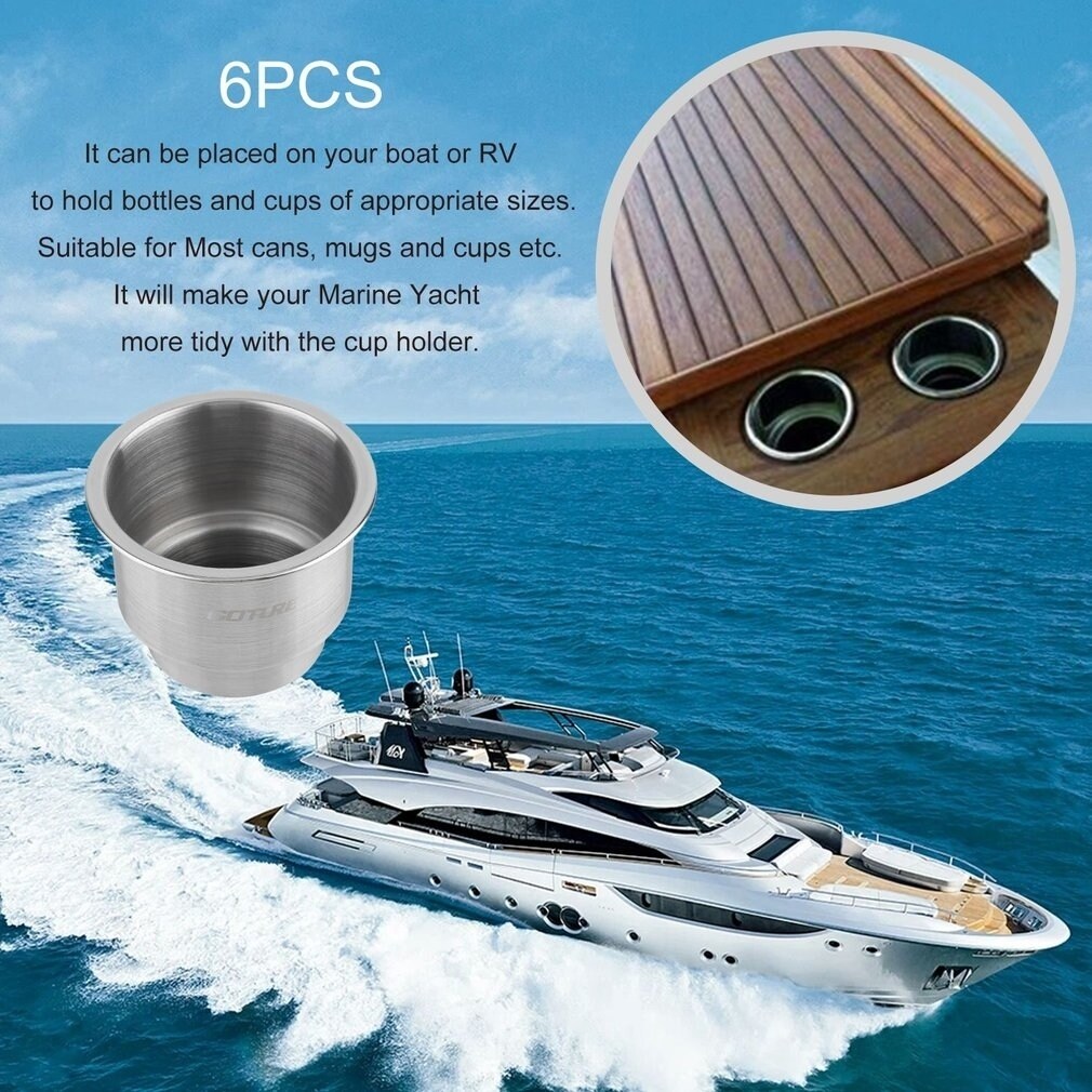 free shipping 4pcs Stainless Steel Cup Drink Holder Marine Boat RV Camper
