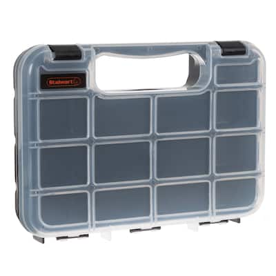 Portable Storage Case with Secure Locks & 14 Small Compartments for Hardware, Screws, Bolts, Nuts, Nails, Jewelry by Stalwart