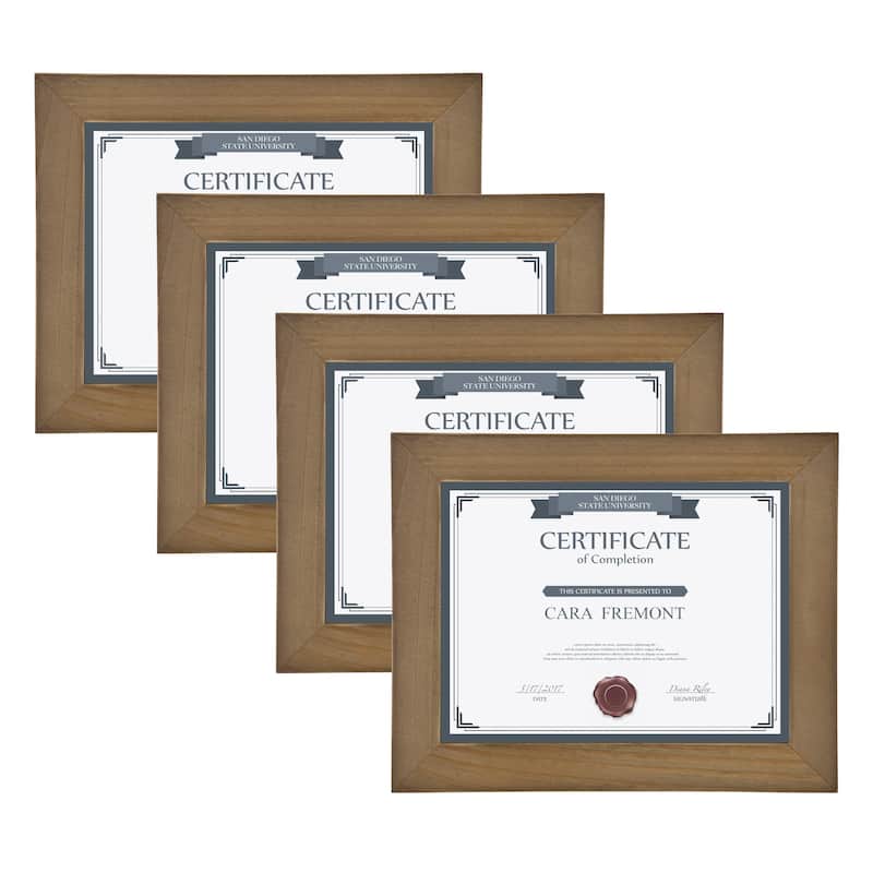 DesignOvation Museum Wood Picture Frame Set - 8.5x11 - Brown