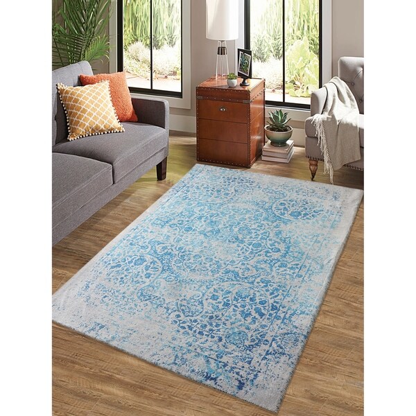 Rugsmith Blue Palace Distressed Boho Area Rug - 7'6" x 9'6"
