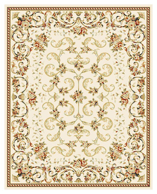 Lyndhurst Collection Floral Ivory Rug (8 X 11) (GreenPattern FloralMeasures 0.375 inch thickTip We recommend the use of a non skid pad to keep the rug in place on smooth surfaces.All rug sizes are approximate. Due to the difference of monitor colors, so