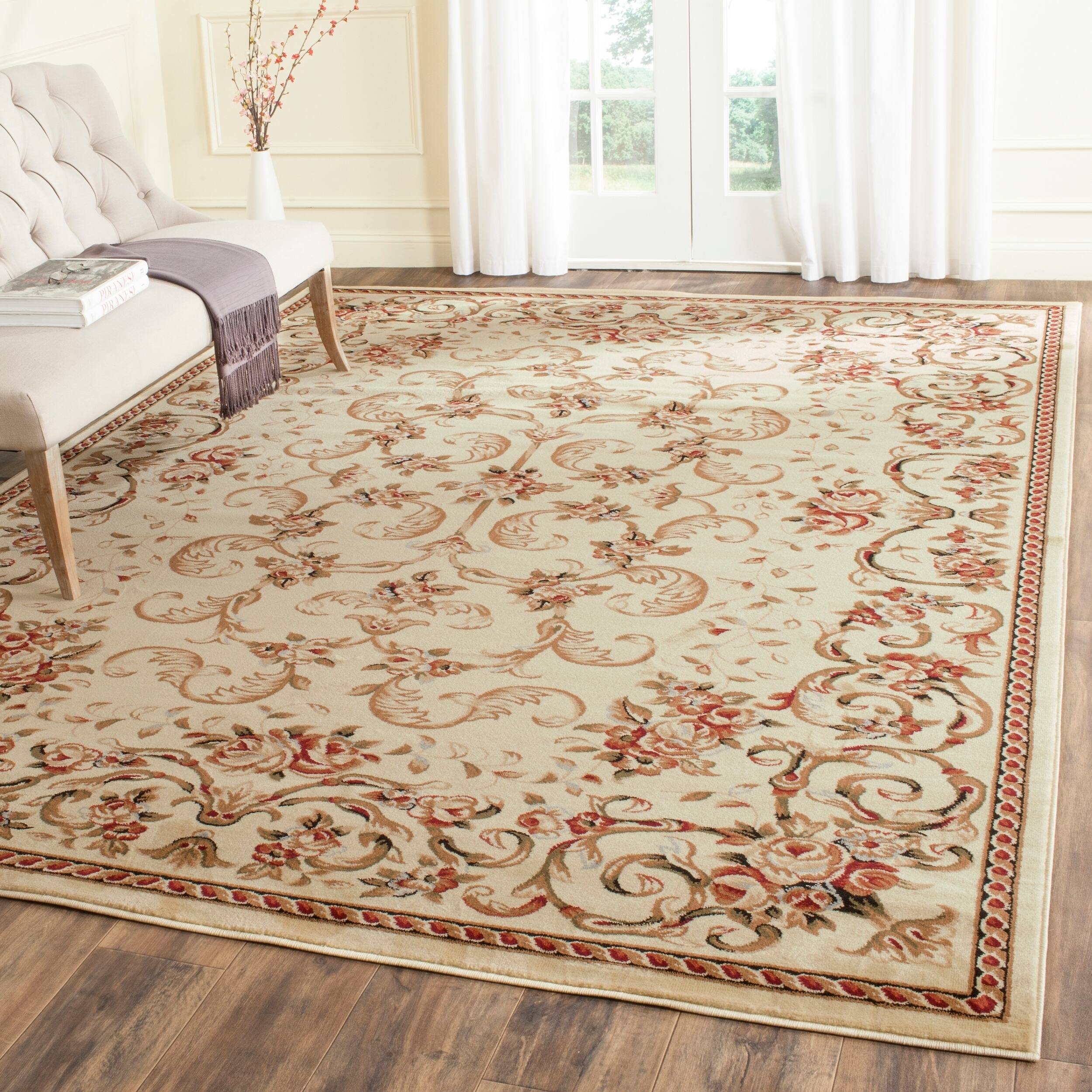 Shop Safavieh Lyndhurst Traditional Floral Ivory Rug 8' x 11' On