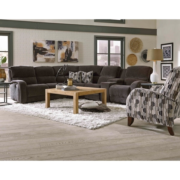 Southern Motion Fandango Grey Upholstered Reclining Southern Motion Fandango Grey Upholstered Reclining Sectional Sofa With Headrest
