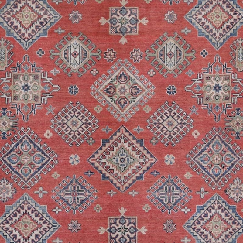 Handmade One-of-a-Kind Kazak Vegetable Dye Wool Rug (Afghanistan) - 9'1 x 12'3