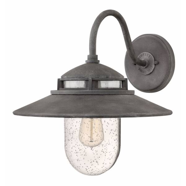 slide 1 of 1, Hinkley Atwell 1-Light Outdoor Wall Mount in Aged Zinc