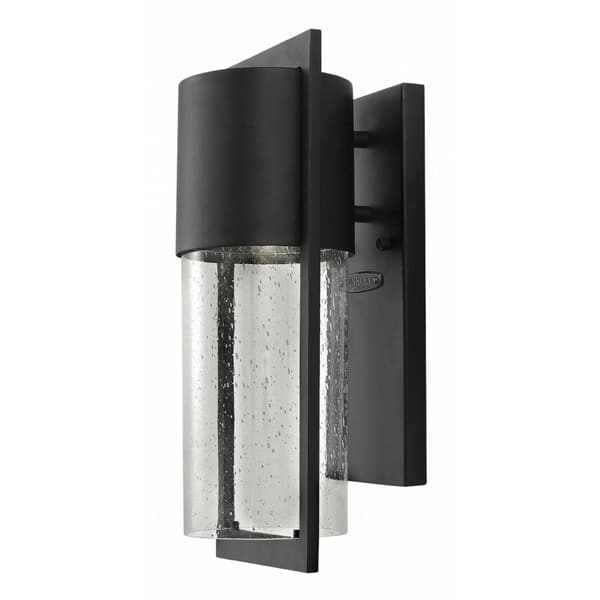slide 1 of 1, Hinkley Shelter 1-Light Outdoor Wall Mount in Black